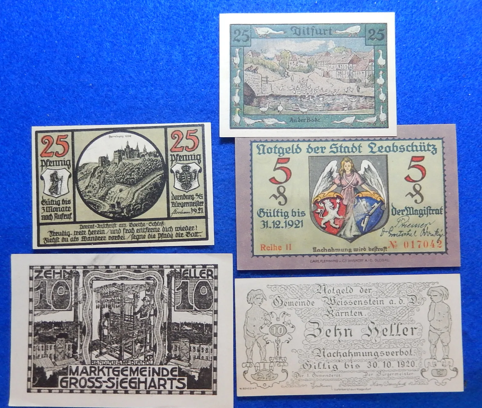 German & Austrian 1920-21 Notgeld Notes