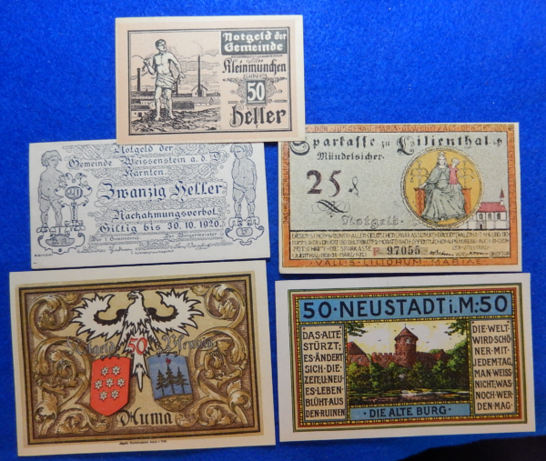 German & Austrian 1920-21 Notgeld Notes