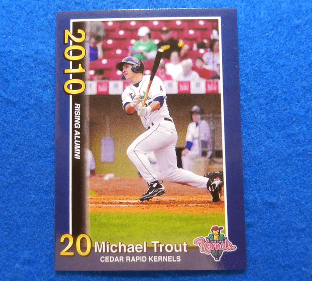 MIKE TROUT 2010 Cedar Rapids Kernels Rookie Official Minor League