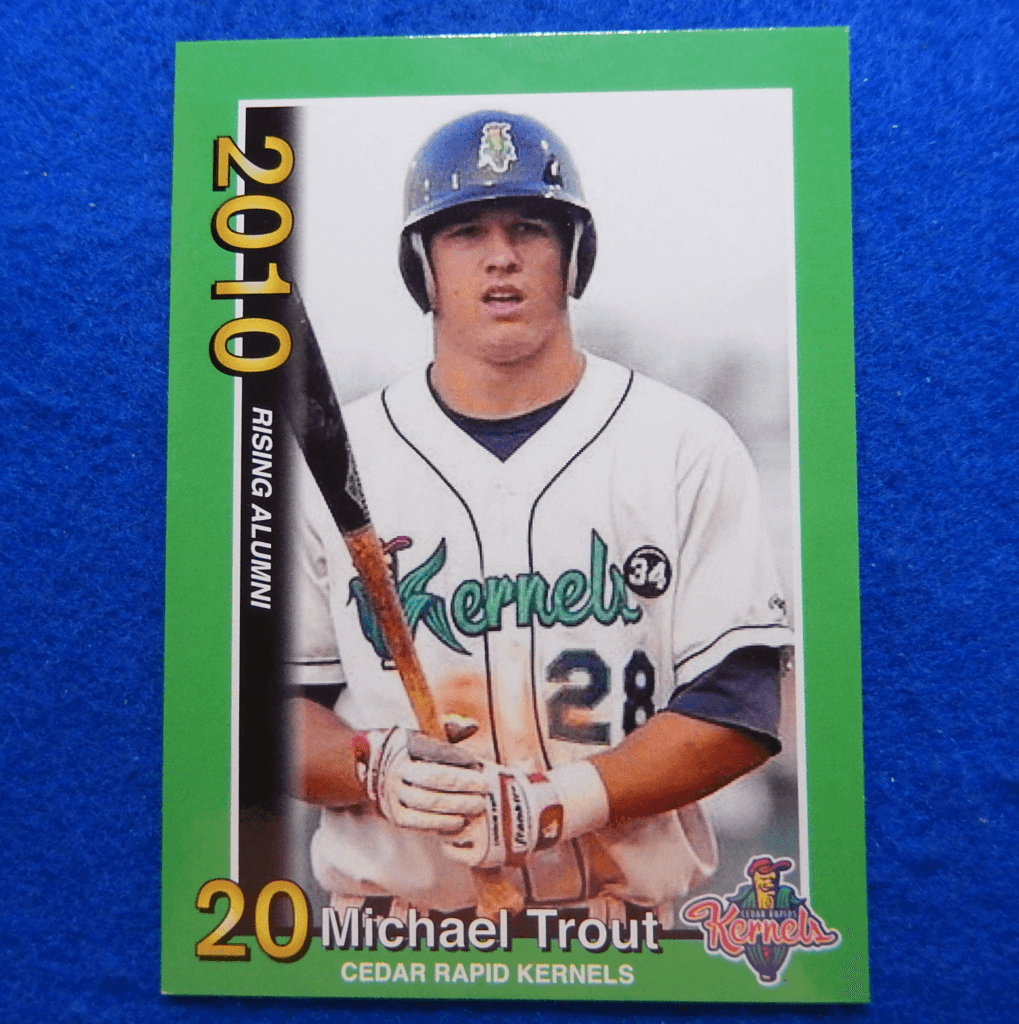 MIKE TROUT 2010 Cedar Rapids Kernels Rookie Official Minor League