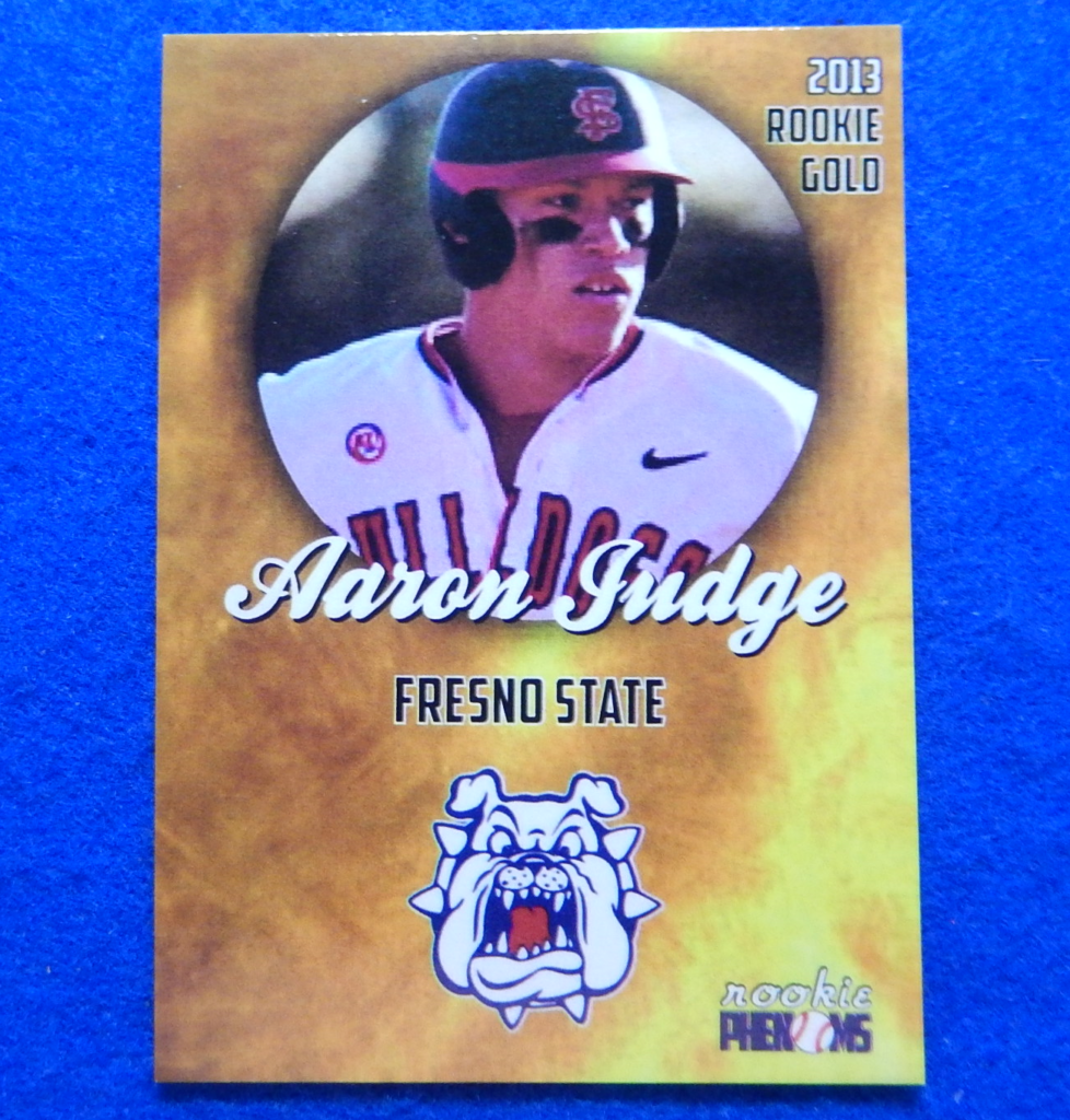 2013 AARON JUDGE FRESNO ST COLLEGE ROOKIE CARD RC IN A ONE TOUCH MAGNETIC  CASE