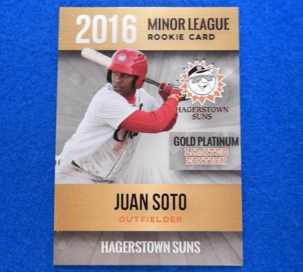 JUAN SOTO Hagerstown Suns Minor League 2016 Rookie Phenoms Baseball