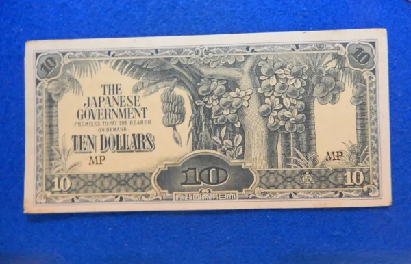 Japanese Malaysia Invasion Military Currency 10 Dollars