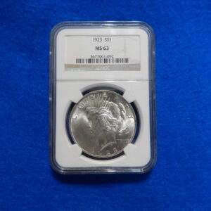 1923 NGC Graded Uncirculated Silver Peace Dollar Coin