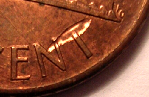 1988 Lincoln Cent Struck Thru Error Coin