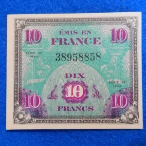 Allied Military Currency 10 Francs WWII