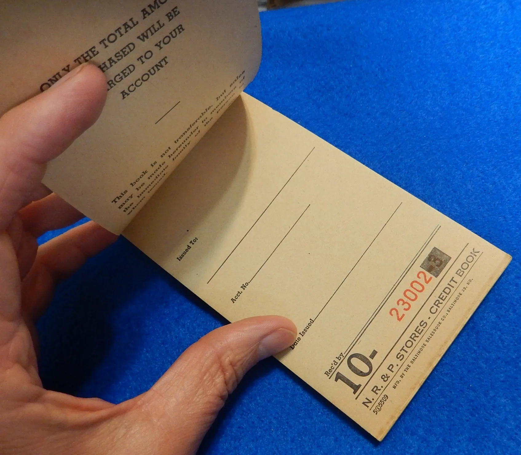 N.R. & P Stores Coal Scrip Credit Book