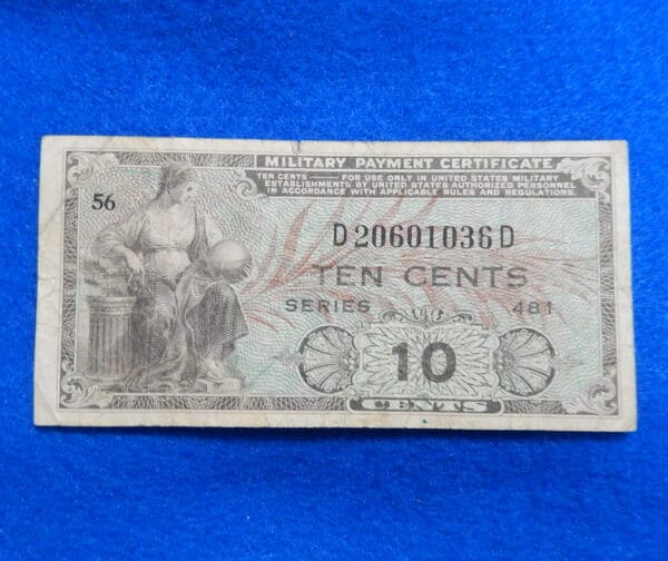 Military Payment Currency Series 481 Ten Cents