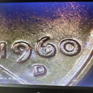 1960-D Lincoln Cent Die Chip Error Coin