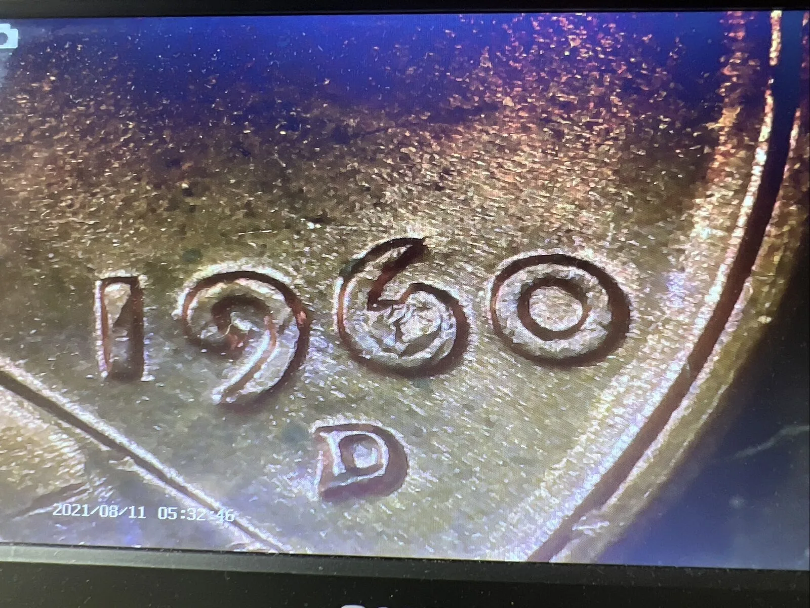 1960-D Lincoln Cent Die Chip Error Coin