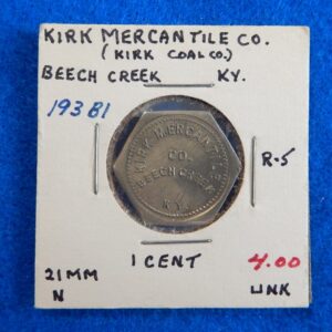 Kentucky Coal Scrip Token - Kirk Mercantile Co.