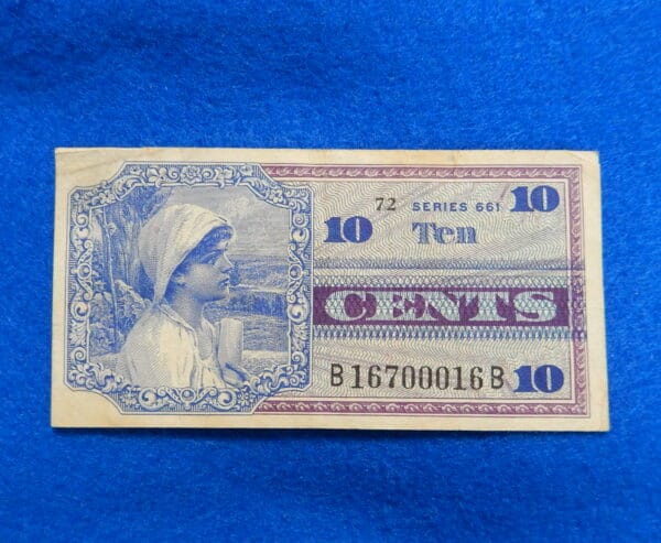 Military Payment Currency Series 661 Ten Cents