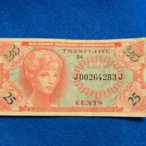 Military Payment Currency Series 641 25 Cents
