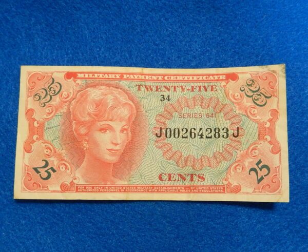 Military Payment Currency Series 641 25 Cents