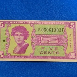 Military Payment Currency Series 541 Five Cents