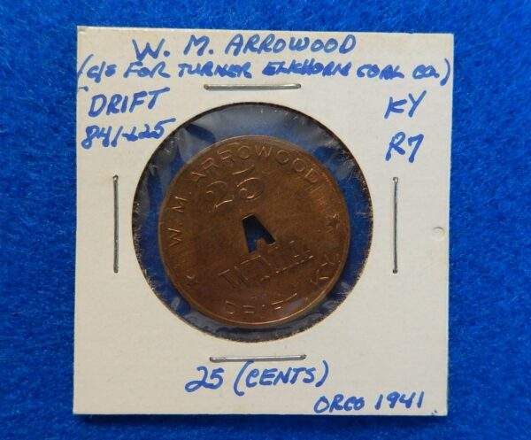 Kentucky Coal Scrip Token - W.M. Arrowood