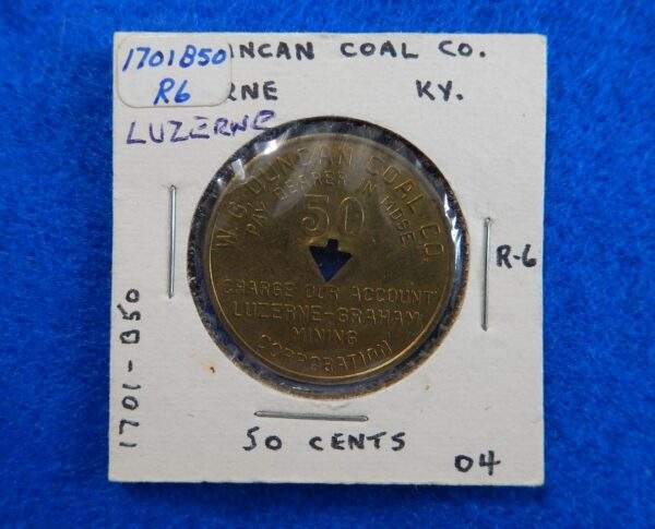 Kentucky Coal Scrip Token - W.G. Duncan Coal Co.