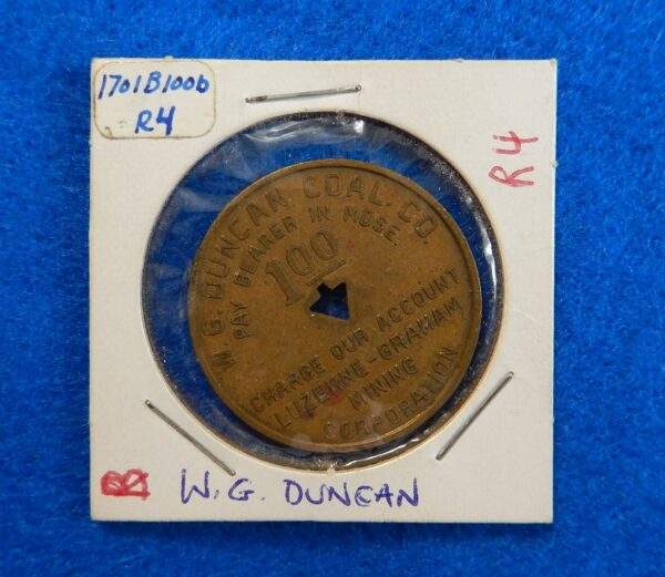 Kentucky Coal Scrip Token - W.G. Duncan Coal Co.