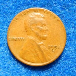 1954-S Lincoln Wheat Cent "BIE" Die Chip Error Coin