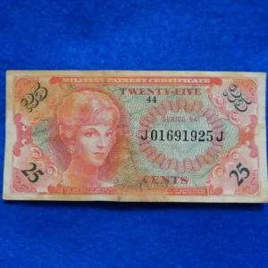 Military Payment Currency Series 641 25 Cents