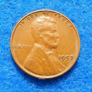 1957-P Lincoln Wheat Cent "BIE" Die Chip Error Coin