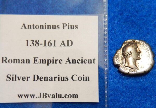 Antoninus Pius Roman Rainbow Toned Ancient Silver Denarius Coin