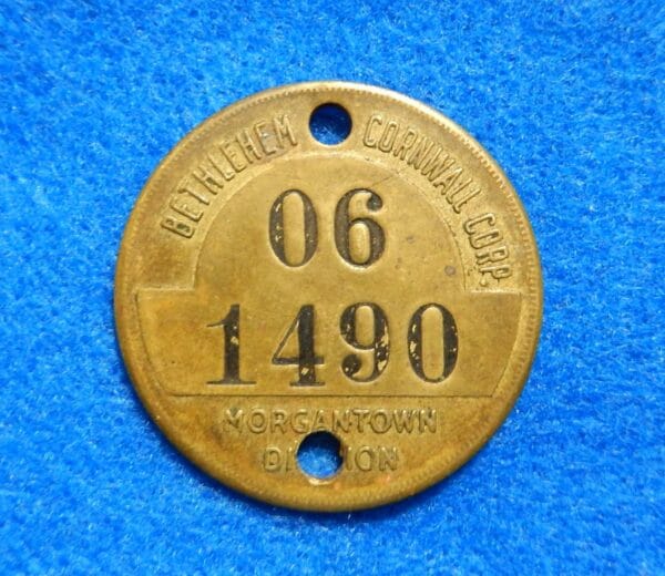 Brass Miner's Tag, Bethlehem Cornwall Corp.