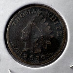 1863 Civil War Token - THOMAS WHITE, BUTCHER