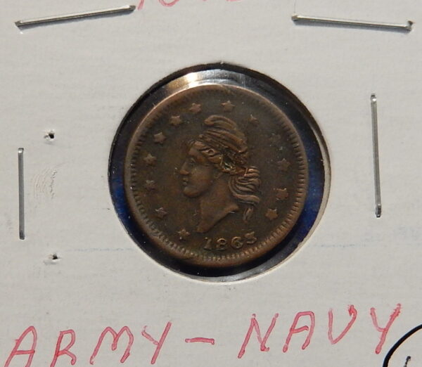 1863 Civil War ARMY & NAVY Patriotic Token