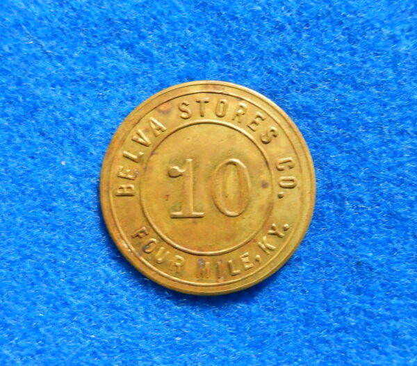 Kentucky Ten Cents Coal Scrip Token - Belva Stores Co.