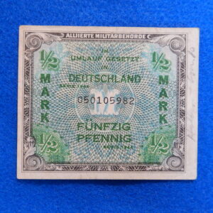 WW2 Allied Military Currency 1/2 Mark