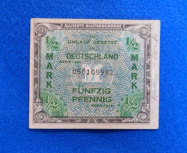 WW2 Allied Military Currency 1/2 Mark