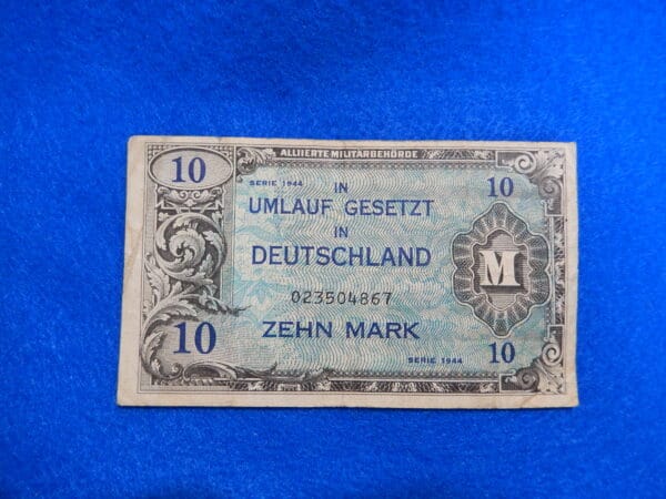 WW2 Allied Military Currency 10 Mark