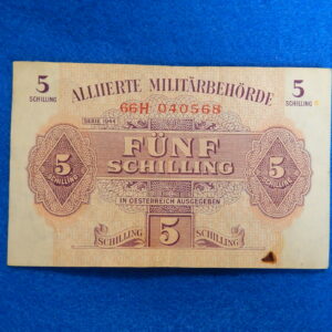 WW2 Allied Military Currency Austria 5 Schilling