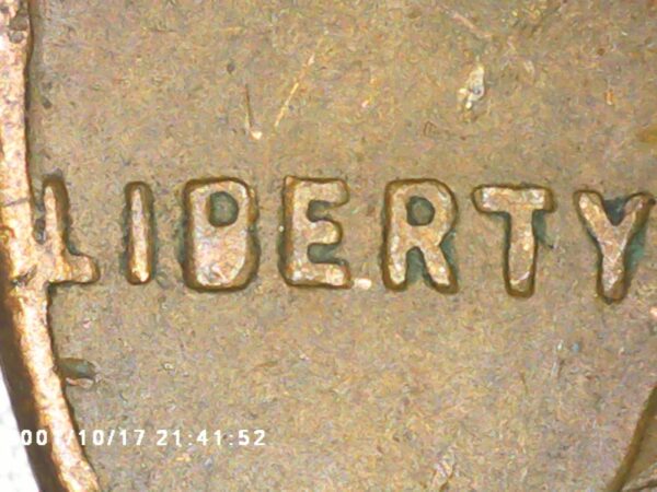 1957-D Lincoln Wheat Cent Filled B Die Chip Error