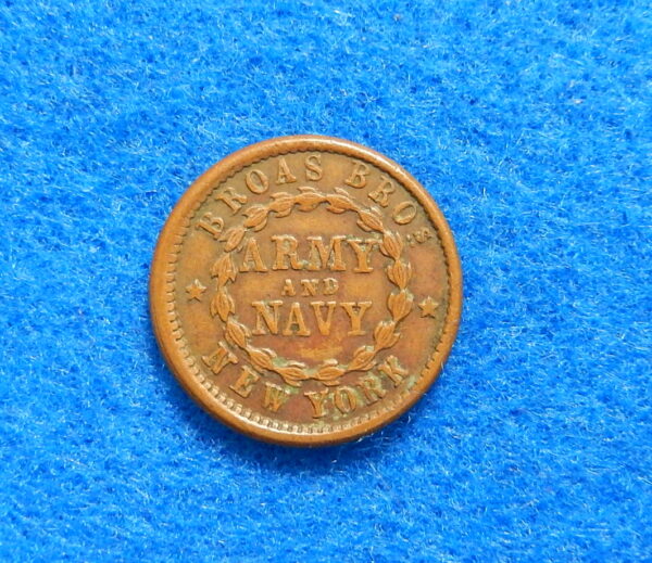 1863 Civil War ARMY & NAVY Indian Head Patriotic Token
