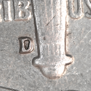 Error Dime: 1964D/D SILVER Roosevelt RPM Repunched Mint Mark