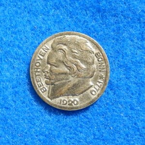 1920 NOTGELD Bonn Germany 10 Pfennig Original WWI Iron Beethoven Coin