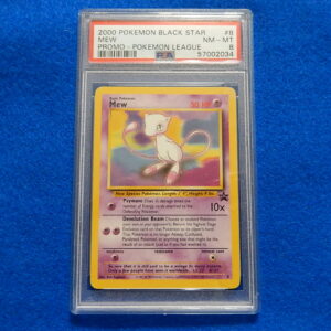 MEW Black Star Promo #8 Pokemon Card from 2000, Graded PSA 8