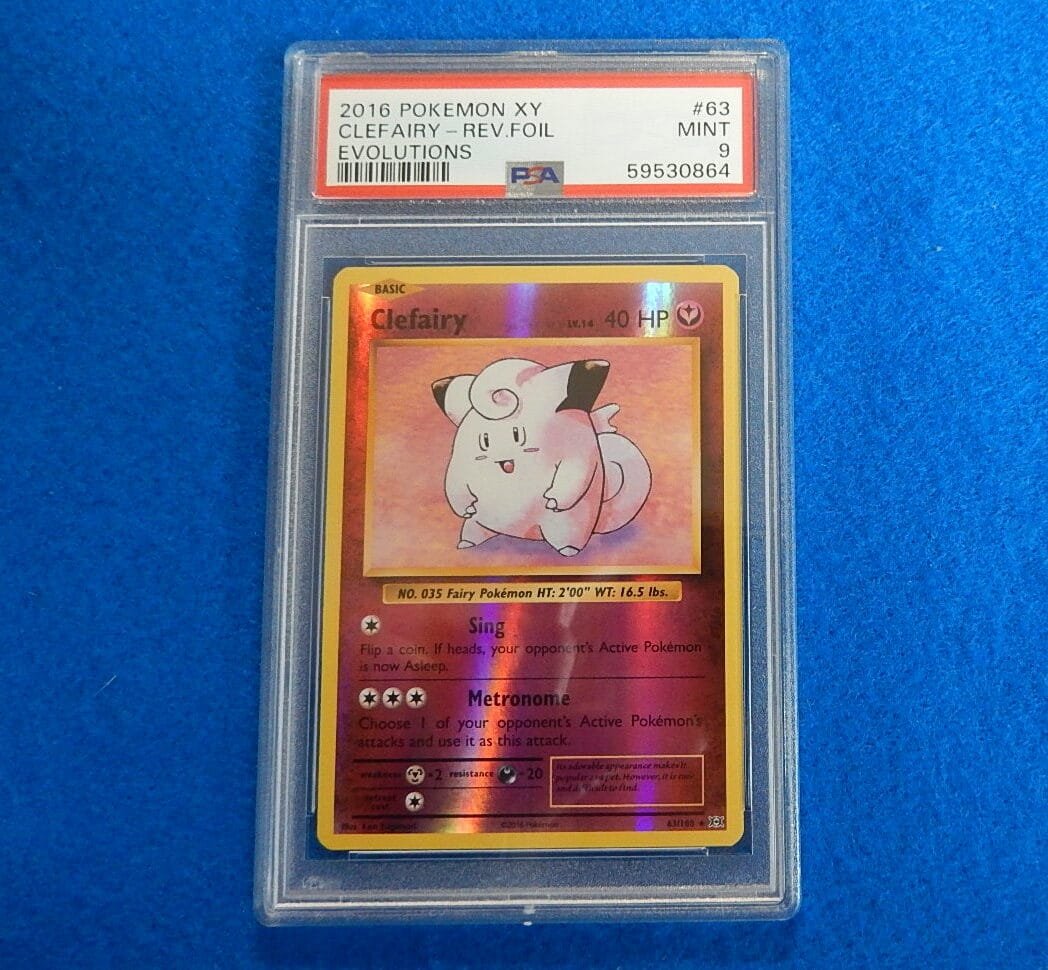 2016 Pokemon XY Evolutions Clefairy Reverse Foil Holo #63 PSA 9